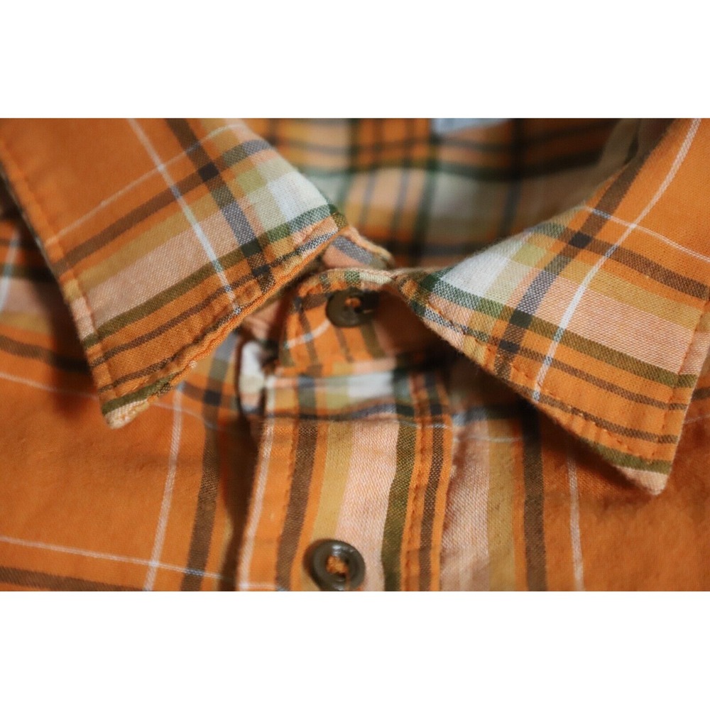 Rocawear Shirt Mens 3XL Black Orange Plaid Western Hip Hop Streetwear Button-Up - Picture 7 of 13